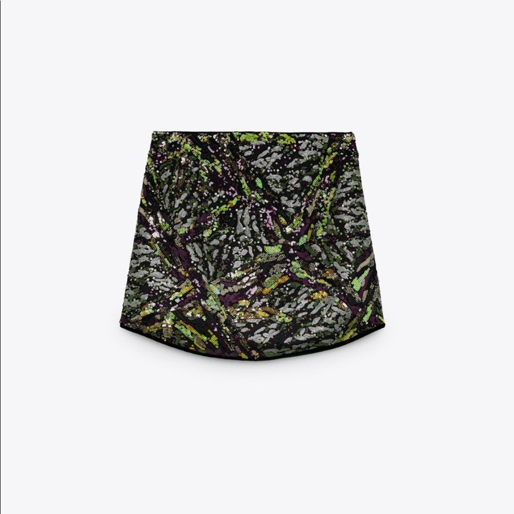 Zara multicolored short sequin skirt - Picture 10 of 10
